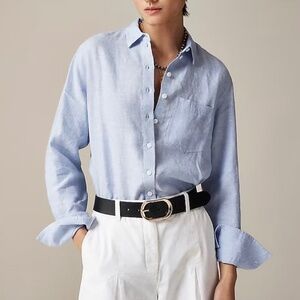 J. CREW / BAIRD MCNUTT GARÇON CLASSIC FIT LINEN BUTTON DOWN SHIRT